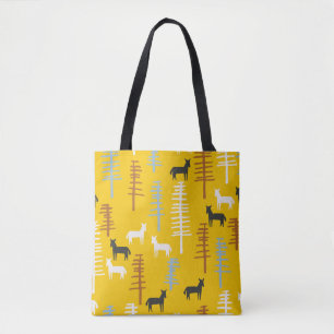 Tribal Horses: Forest Retro Seamless Tote Bag