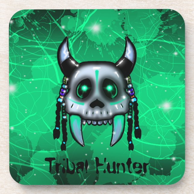 Tribal Hunter Hard plastic coaster (Front)