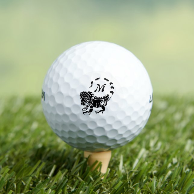 Tribal Iguana Monogram Golf Balls (Insitu Tee)