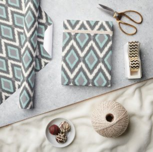 Tribal Ikat Chevron Wrapping Paper