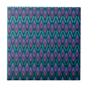 Tribal Ikat Zigzags and Diamonds Pattern Tile