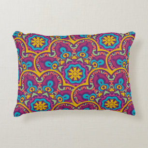 Tribal indian ethnic seamless mandalas repeat desi decorative cushion