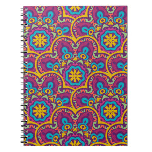Tribal indian ethnic seamless mandalas repeat desi notebook