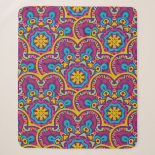 Tribal indian ethnic seamless mandalas repeat desi sherpa blanket