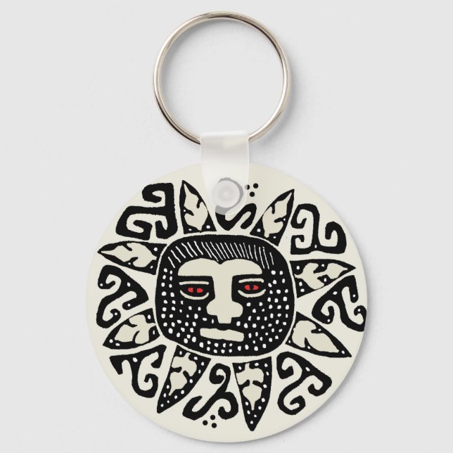 Tribal Indian Sun Spirit Key Ring (Front)