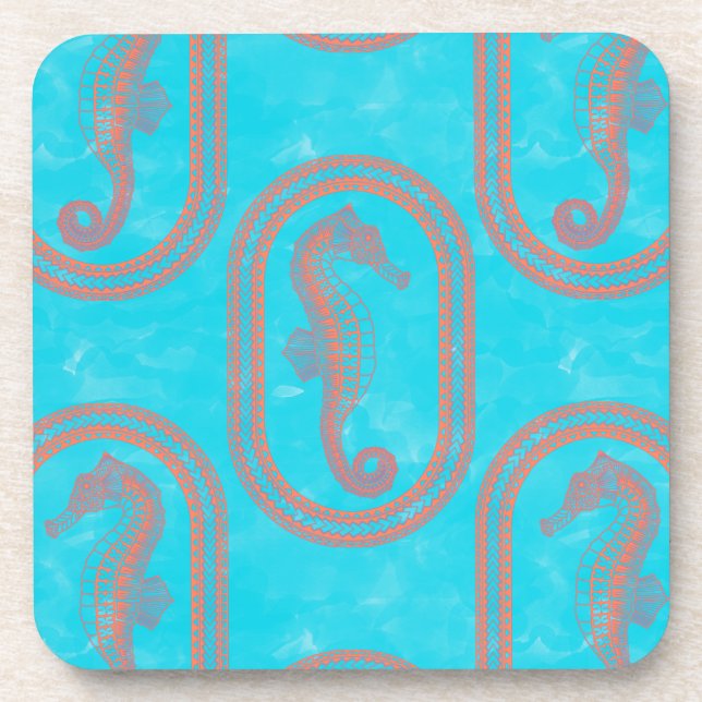 Tribal Island Seahorse Coaster (Front)