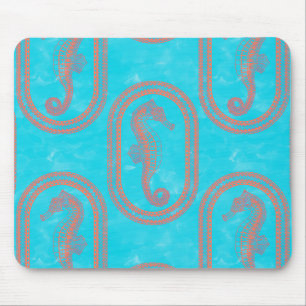 Tribal Island Seahorse Mouse Pad