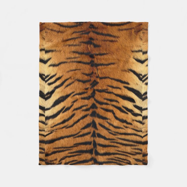 Tribal jungle animal fur Tiger Print Fleece Blanket (Front)