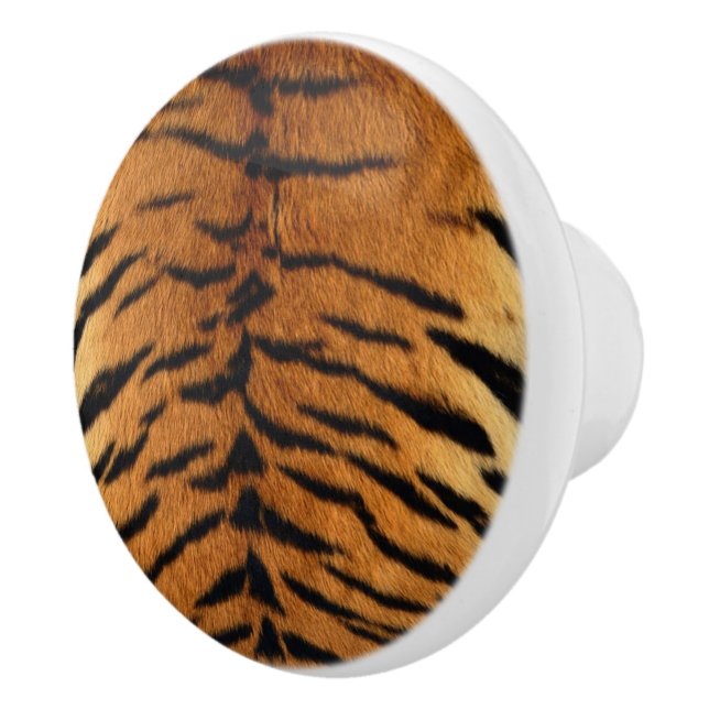 Tribal Jungle Animal Safari Tiger Print Ceramic Knob (Right)