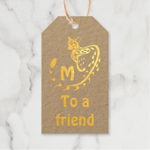 Tribal Large Spotted Genet Monogram Gift Tags