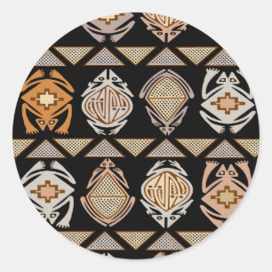 Tribal Leap Frogs Classic Round Sticker