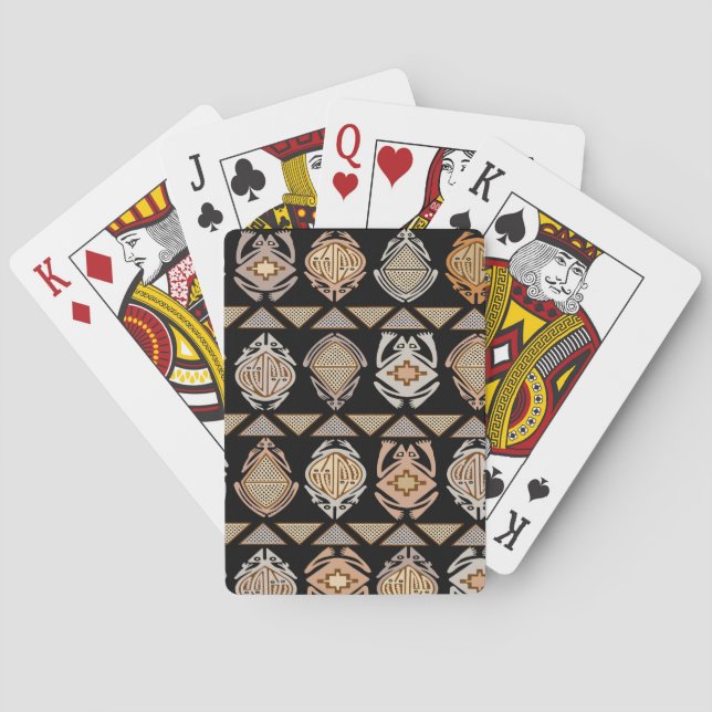 Tribal Leap Frogs Playing Cards (Back)