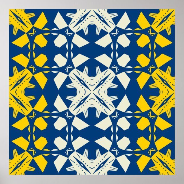Tribal like asian feel seamless pattern, abstract  poster (Front)