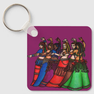 Tribal Line Belly Dancers Key Chain