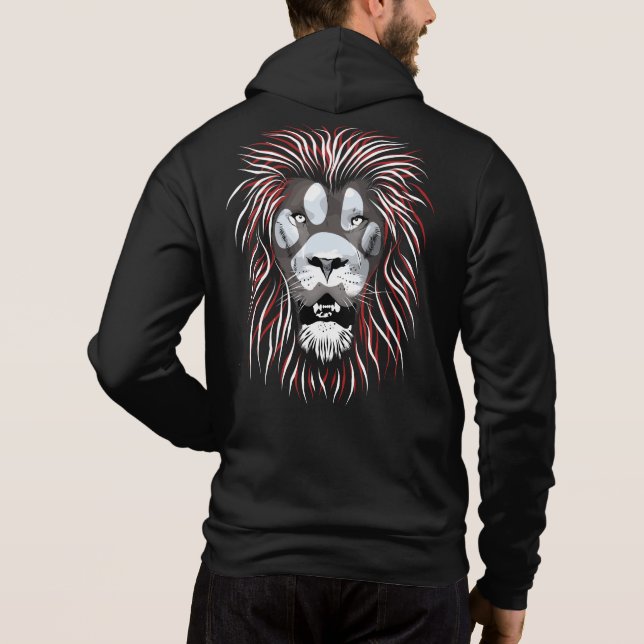 Tribal Lion Face Hoodie (Back)