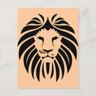Tribal lion head postcard