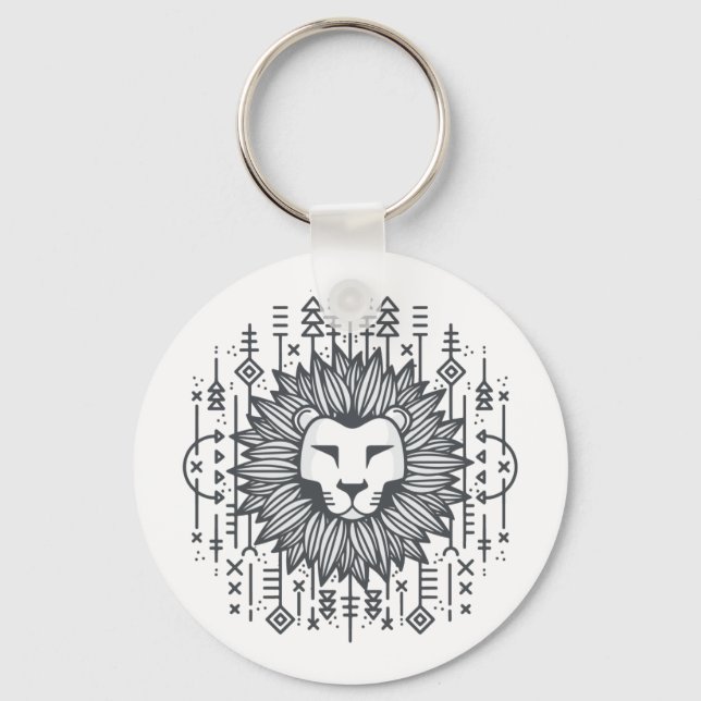 Tribal Lion Key Ring (Front)