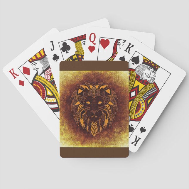 tribal lion playing cards (Back)