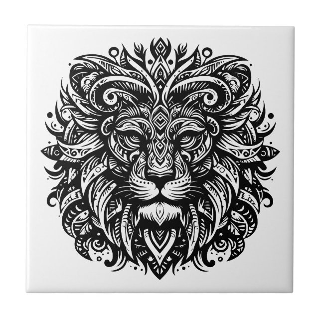 Tribal Lion Tile (Front)