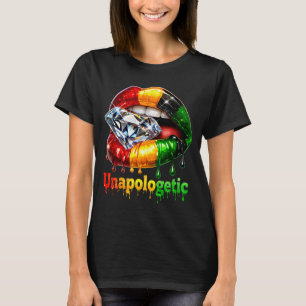 Tribal lips black woman pride strong melanin queen T-Shirt