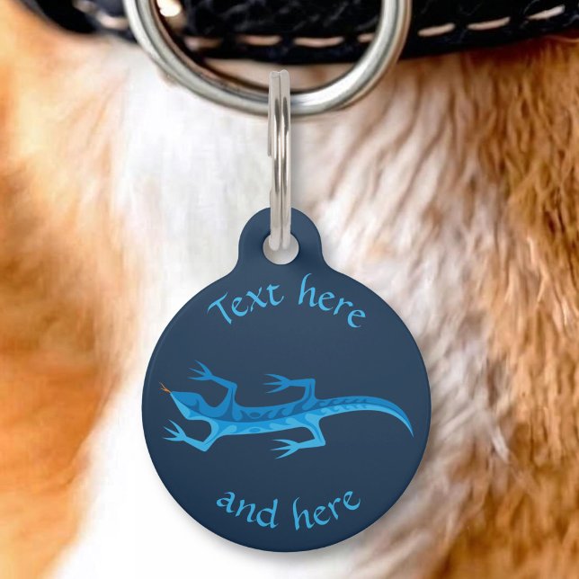 Tribal Lizard Blue Pet Tag (Creator Uploaded)