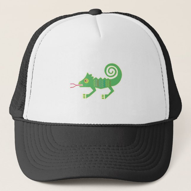 tribal lizard design trucker hat (Front)