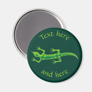 Tribal Lizard Green Magnet