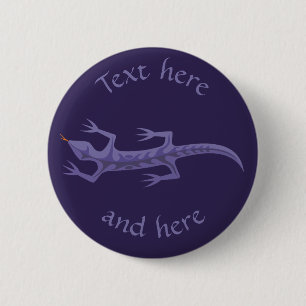 Tribal Lizard Mauve 6 Cm Round Badge