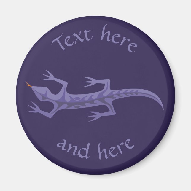 Tribal Lizard Mauve Magnet (Front)