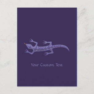 Tribal Lizard Mauve Postcard