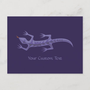 Tribal Lizard Mauve Postcard