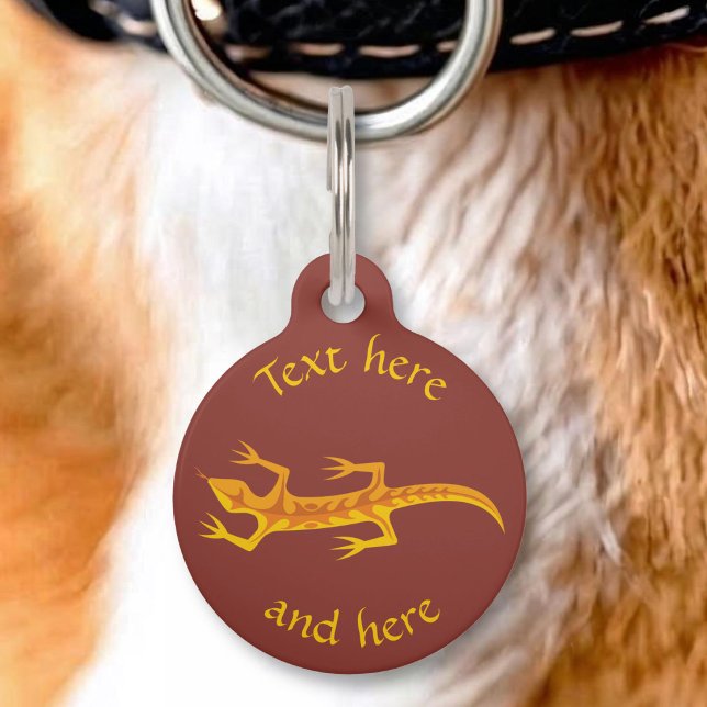 Tribal Lizard Orange Pet Tag (Creator Uploaded)
