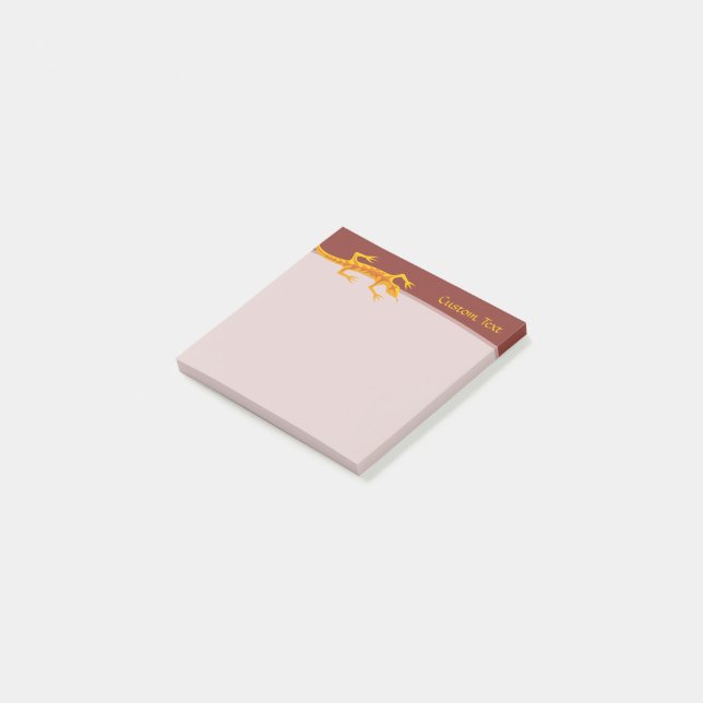 Tribal Lizard Orange Post-it Notes (Angled)