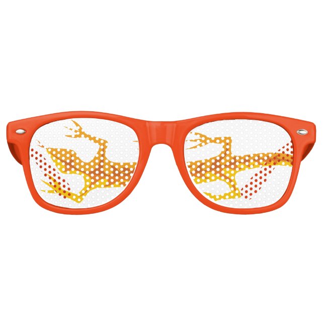 Tribal Lizard Orange Retro Sunglasses (Front)