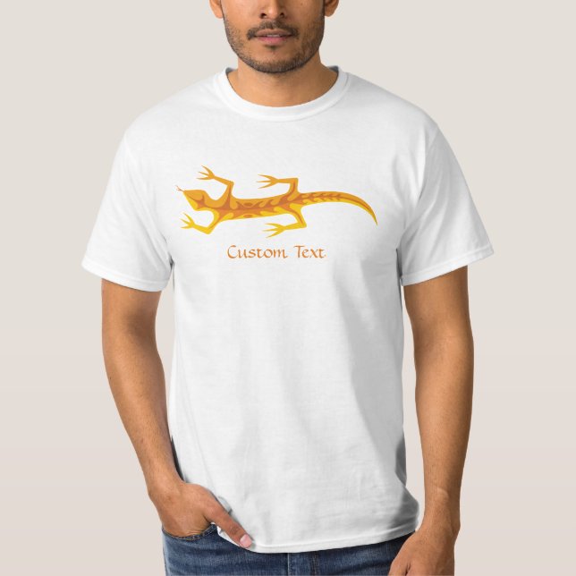 Tribal Lizard Orange T-Shirt (Front)