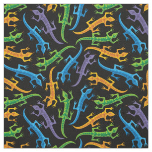 Tribal Lizards Colourful Pattern Fabric
