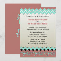 Tribal Lizards Southwestern Wedding Invitation