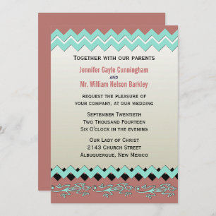 Tribal Lizards Southwestern Wedding Invitation