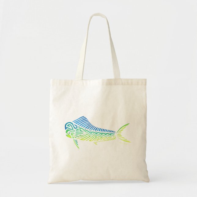 Tribal Mahi Mahi Tote Bag (Front)