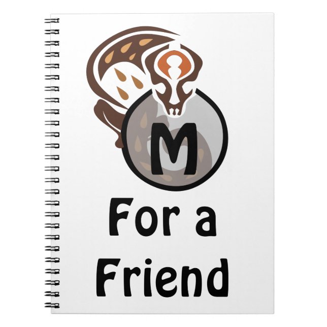 Tribal Malaysian Cat Gecko Monogram Notebook (Front)