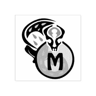 Tribal Malaysian Cat Gecko Monogram Rubber Stamp