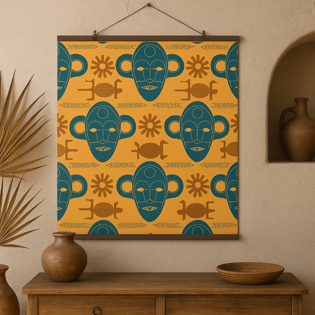 Tribal Mask African Ethnic Face Pattern Poster (Creator Uploaded)