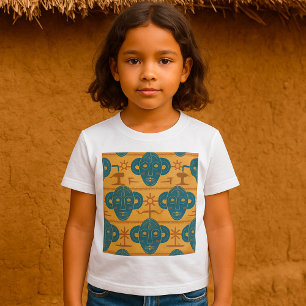 Tribal Mask African Ethnic Face Pattern T-Shirt