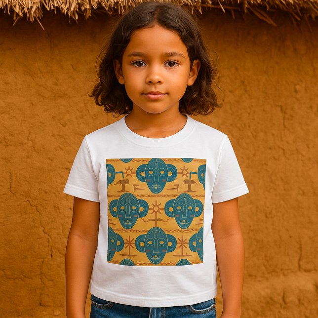 Tribal Mask African Ethnic Face Pattern T-Shirt (Creator Uploaded)