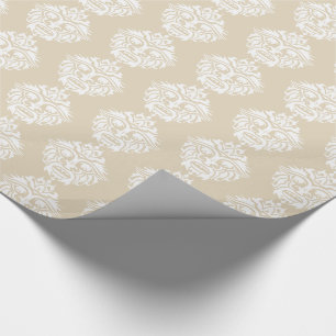 Tribal Mask - Beige Glossy Wrapping Paper, 30" x 6 Paper