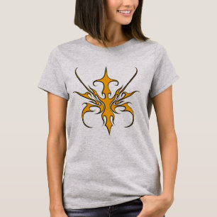 Tribal Mask Design - Orange T-Shirt
