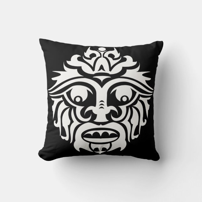 Tribal Mask - Throw Pillow 16" x 16" (Front)