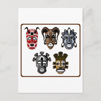 Tribal Masks Postcard