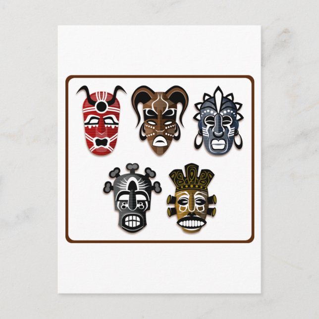 Tribal Masks Postcard (Front)