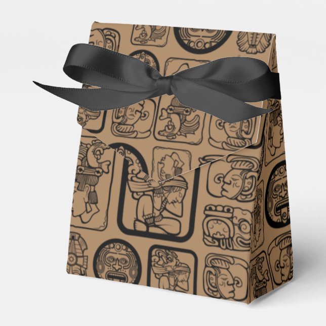 Tribal MAYA ancient mask pattern 1 Favour Box (Front Side)